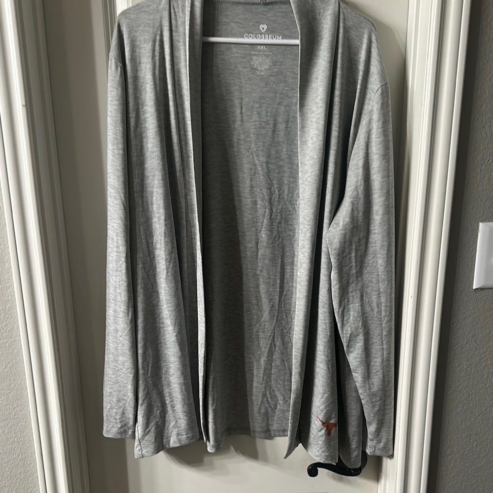 Texas Longhorn Gray Knit Cardigan Sweater